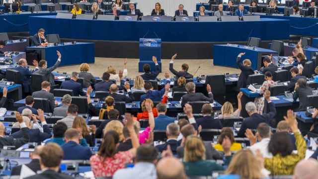El pleno de la Eurocámara, durante las votaciones este martes en Estrasburgo