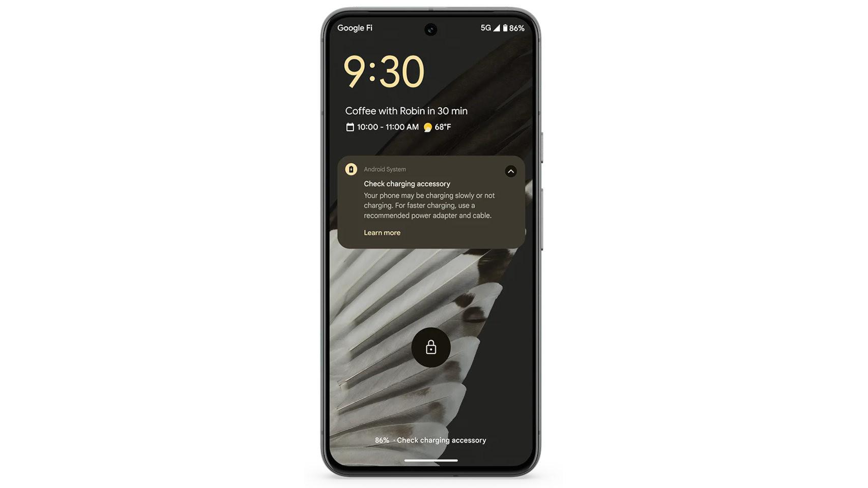 El nuevo aviso en móviles Pixel de que el cargador o el cable están realizando una carga lenta