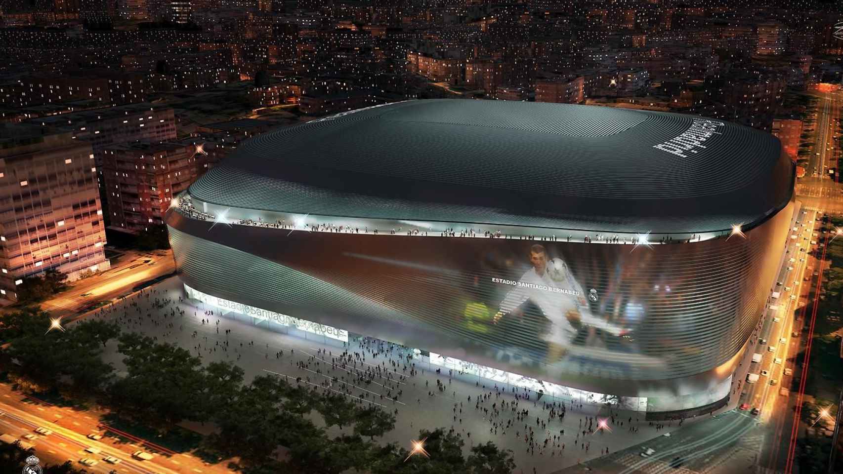 Reconstrucción de cómo quedará el Santiago Bernabéu cuando esté completamente terminado.