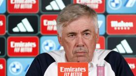 Ancelotti, durante la rueda de prensa