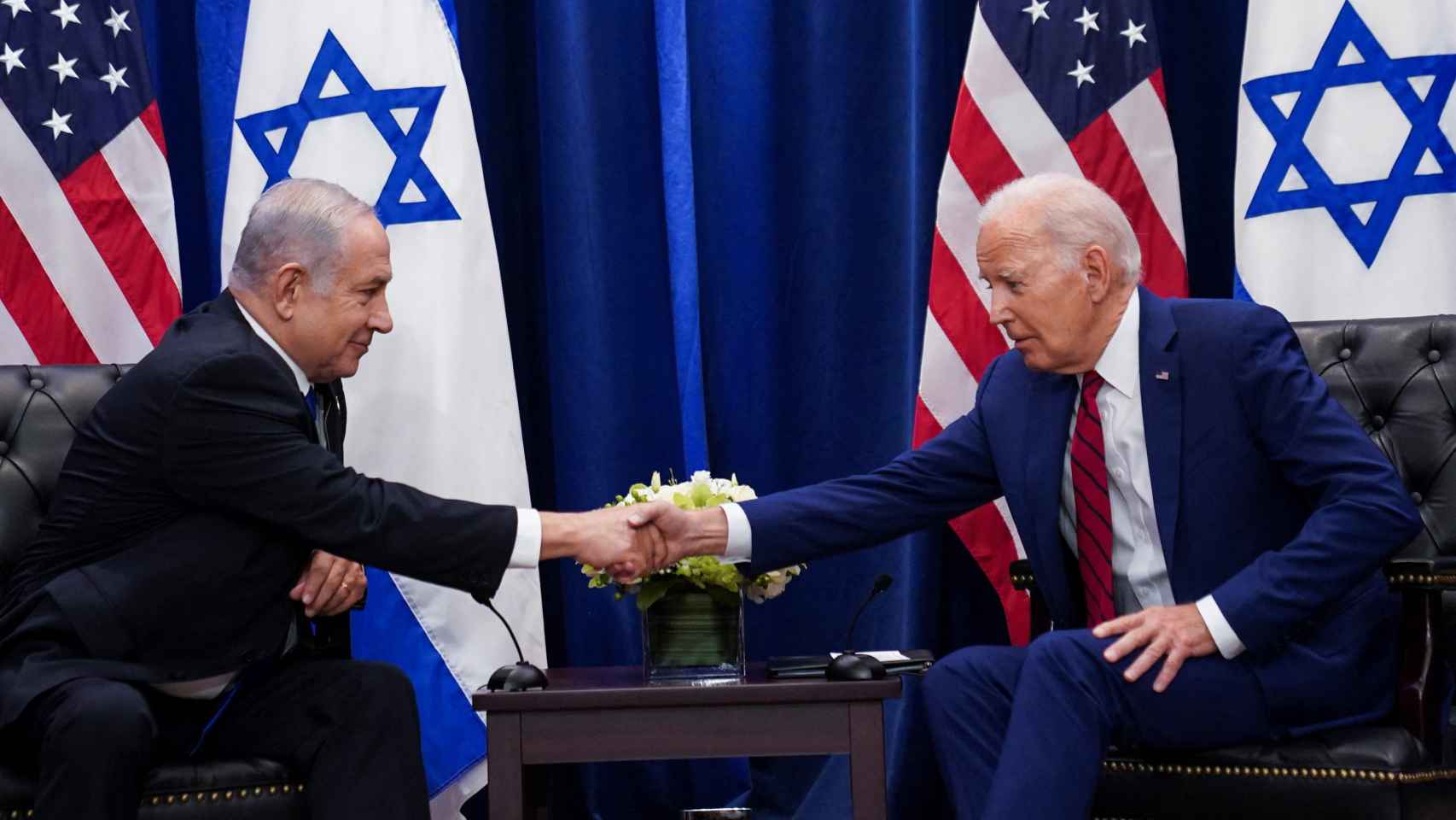 El primer ministro israelí, Benjamín Netanyahu, y el presidente de EEUU, Joe Biden. Imagen de archivo.