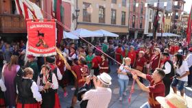 Cervera de Pisuerga (Palencia) acoge los actos del XXXVIII Día de la Provincia, en la imagen exhibición de los pendones concejiles