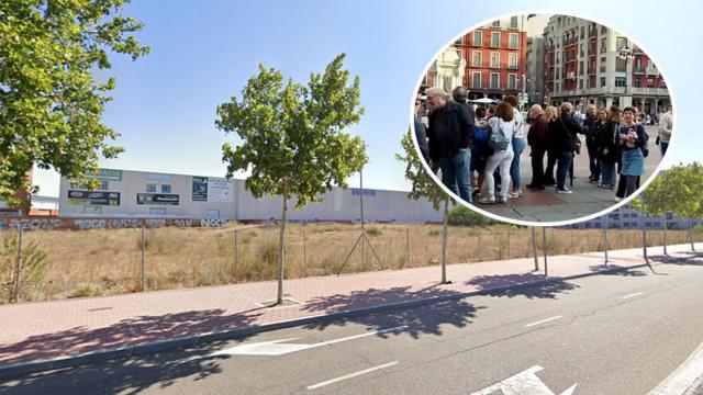 Lugar en el que se ubicaría el nuevo centro de refugiados y una concentración de los vecinos en contra de la construcción del mismo