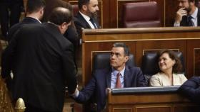 Pedro Sánchez y Oriol Junqueras en el Congreso en mayo de 2019.