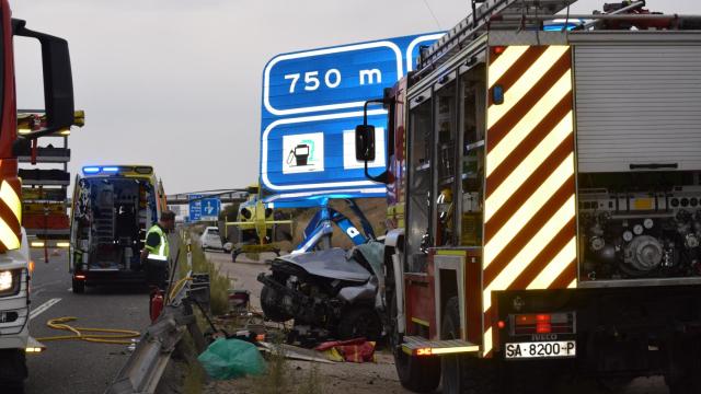 Accidente en la A-50 en Cantaracillo (Salamanca)