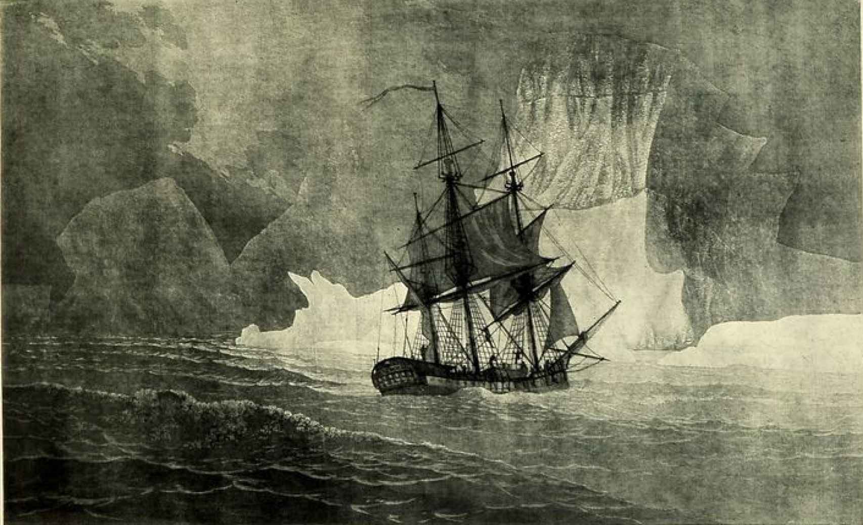 Grabado sobre la expedición de Malaspina de 1789-1794