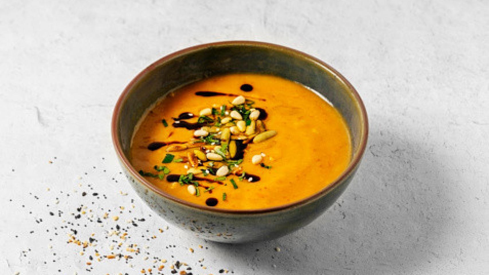Puré de calabaza, manzana y sésamo