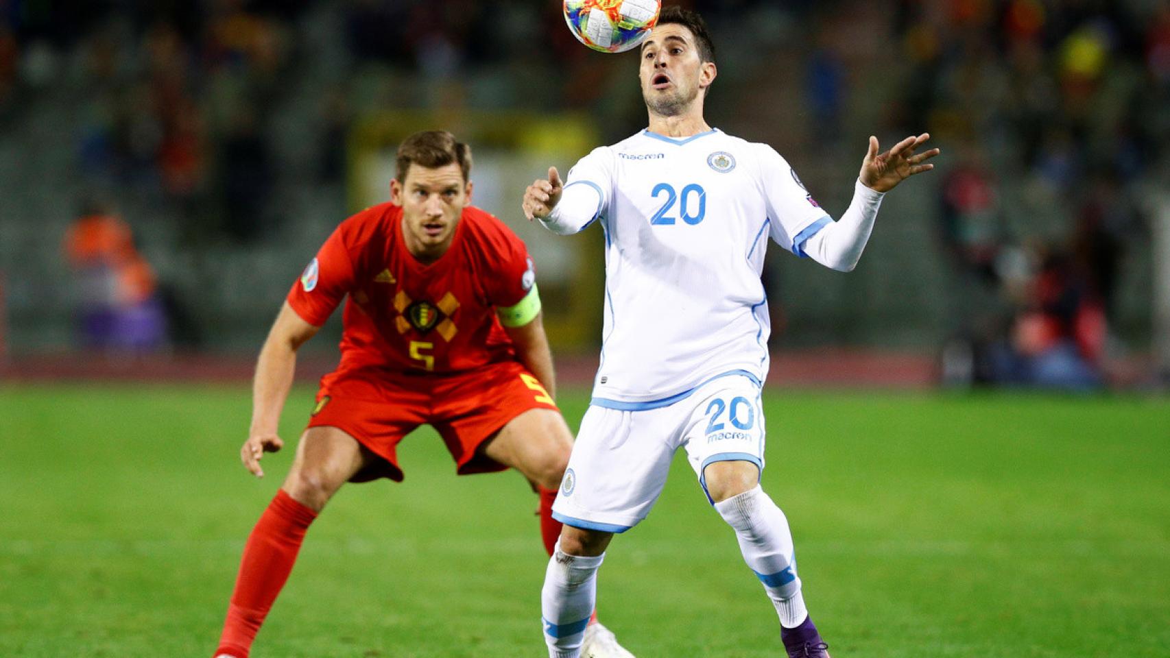 Adolfo Hirsch, en un partido anterior con San Marino.