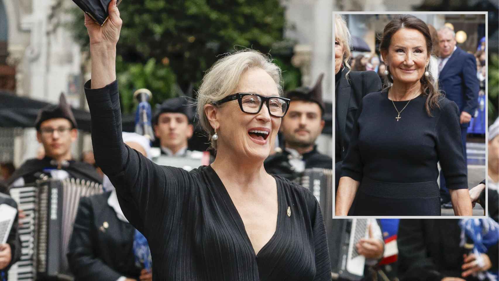 Meryl Streep y Paloma Rocasolano en su llegada al Teatro Campoamor