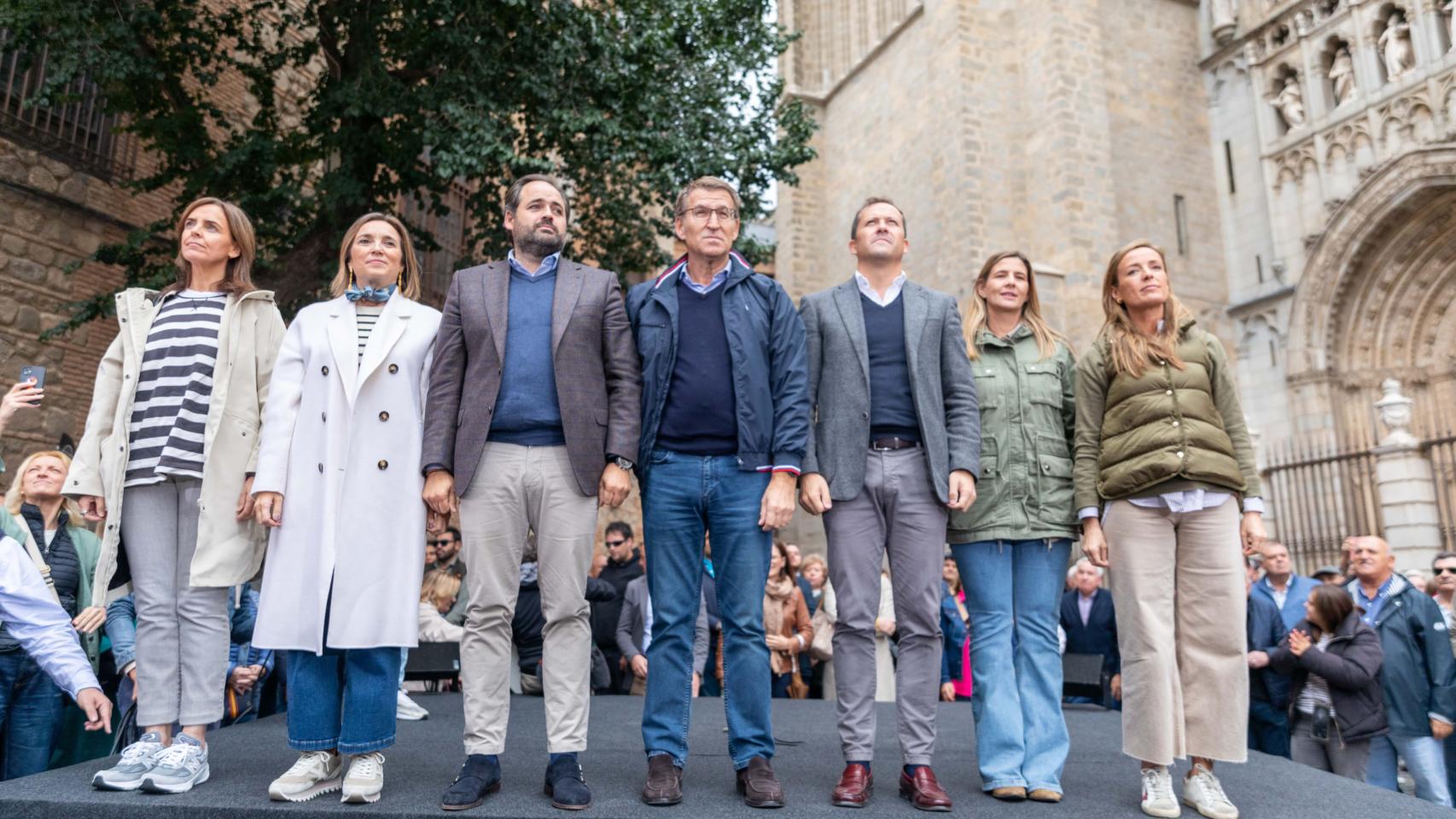 Acto del PP en Toledo con Feijóo, Núñez y Velázquez