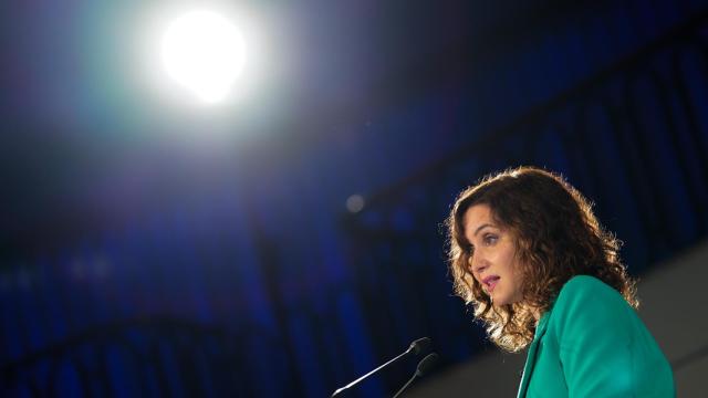 La líder de PP madrileño, Isabel Díaz Ayuso este jueves en el Encuentro de Ok Líderes.