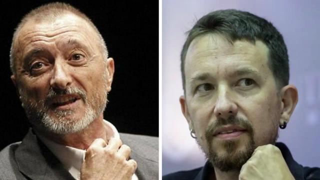 Pérez-Reverte y Pablo Iglesias en un fotomontaje.