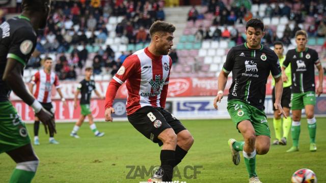 Imagen del partido en el que el Zamora consiguió vencer al Racing de Santander en la ronda anterior