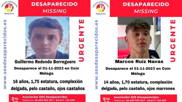 Imágenes de los jóvenes desaparecidos.