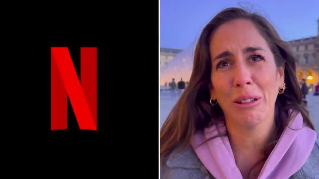 El logo de Netflix y la captura del vídeo de Anabel Pantoja.