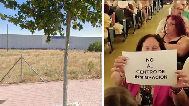 Una vecina diciendo no al centro de refugiados y el lugar en el que se ubicaría la instalación