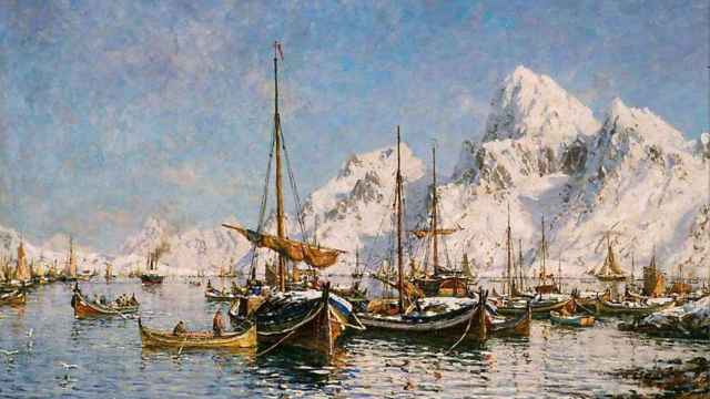 'From Vaterfjordde', de Gunnar Berg (1886-1893), una vista de las islas noruegas de Lofoten, en el círculo polar ártico. Museo Nacional de Oslo
