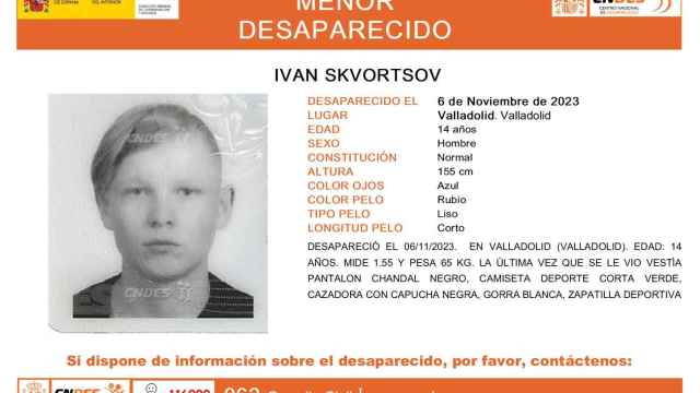 Desaparecido un menor de 14 años en Valladolid capital desde el pasado lunes
