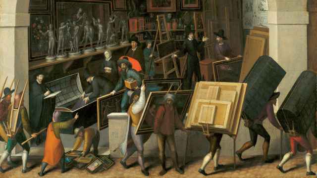 François Bunel el Joven: 'Confiscación de los enseres de la galería de un marchante', 1590. Foto:  La Haya, Mauritshuis