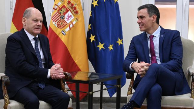 Olaf Scholz y Pedro Sánchez durante su encuentro en Málaga.