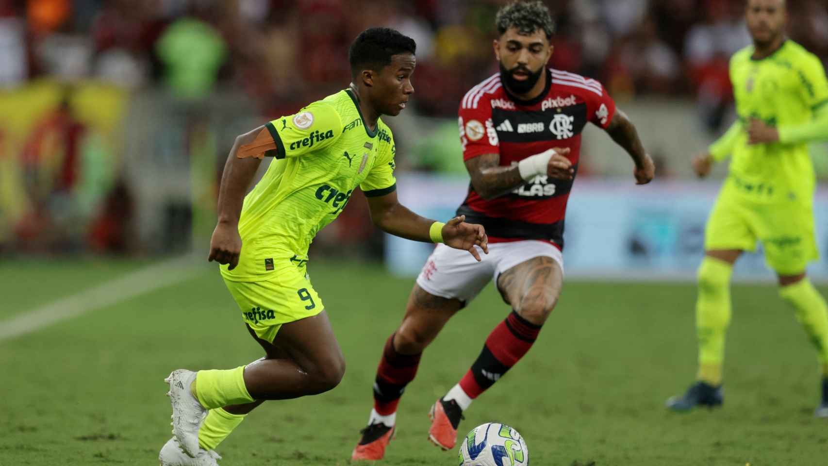 Endrick, durante el partido ante el Flamengo