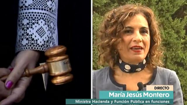 La ministra de Hacienda en funciones, María Jesús Montero, durante una entrevista en TVE.