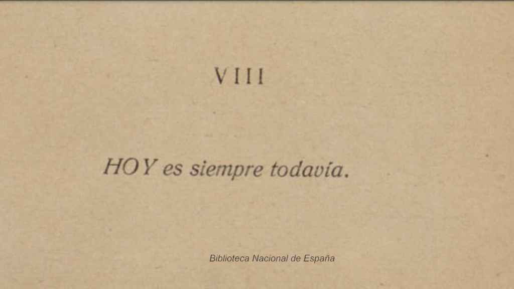 Verso original de Antonio Machado en la parte VIII de 'Proverbios y cantares'. Biblioteca Nacional