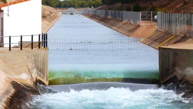 Una vista de las infraestructura para el trasvase Tajo Segura este octubre.