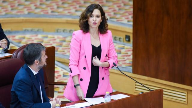 Isabel Díaz Ayuso, en la sesión de la Asamblea de Madrid de este jueves.