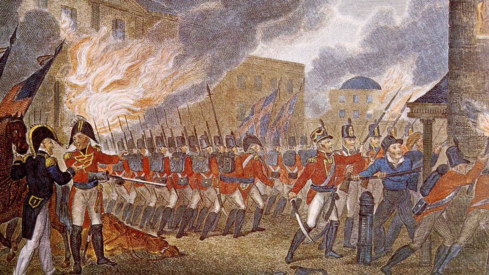 Recreación de la quema de Washington perpetrada por británicos