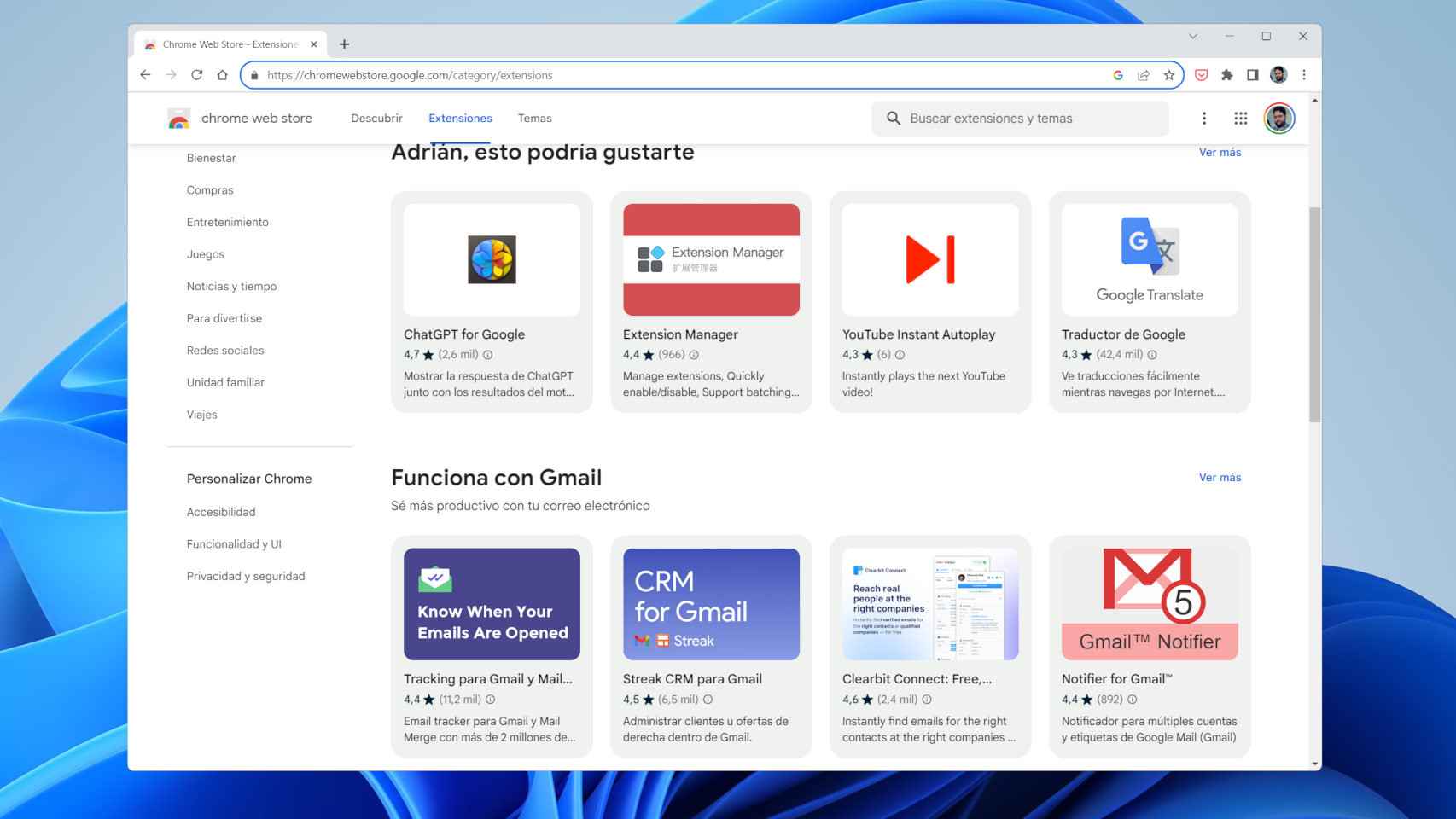 Extensiones de navegador para Google Chrome