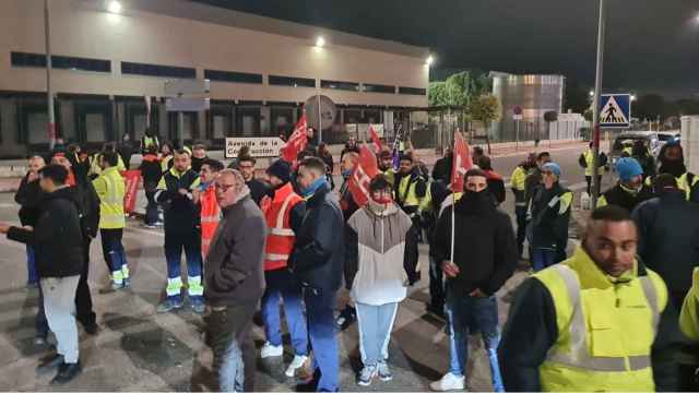 Trabajadores de la logística de Guadalajara en huelga. Foto: CCOO.