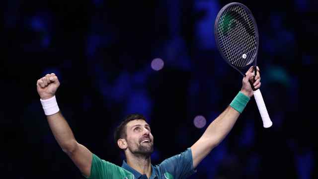 Novak Djokovic celebra el triunfo ante Alcaraz