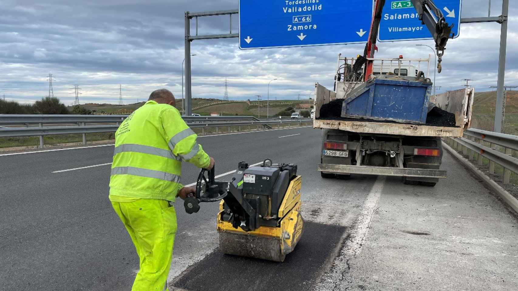 Trabajos de conservación en las carreteras del Estado en Salamanca