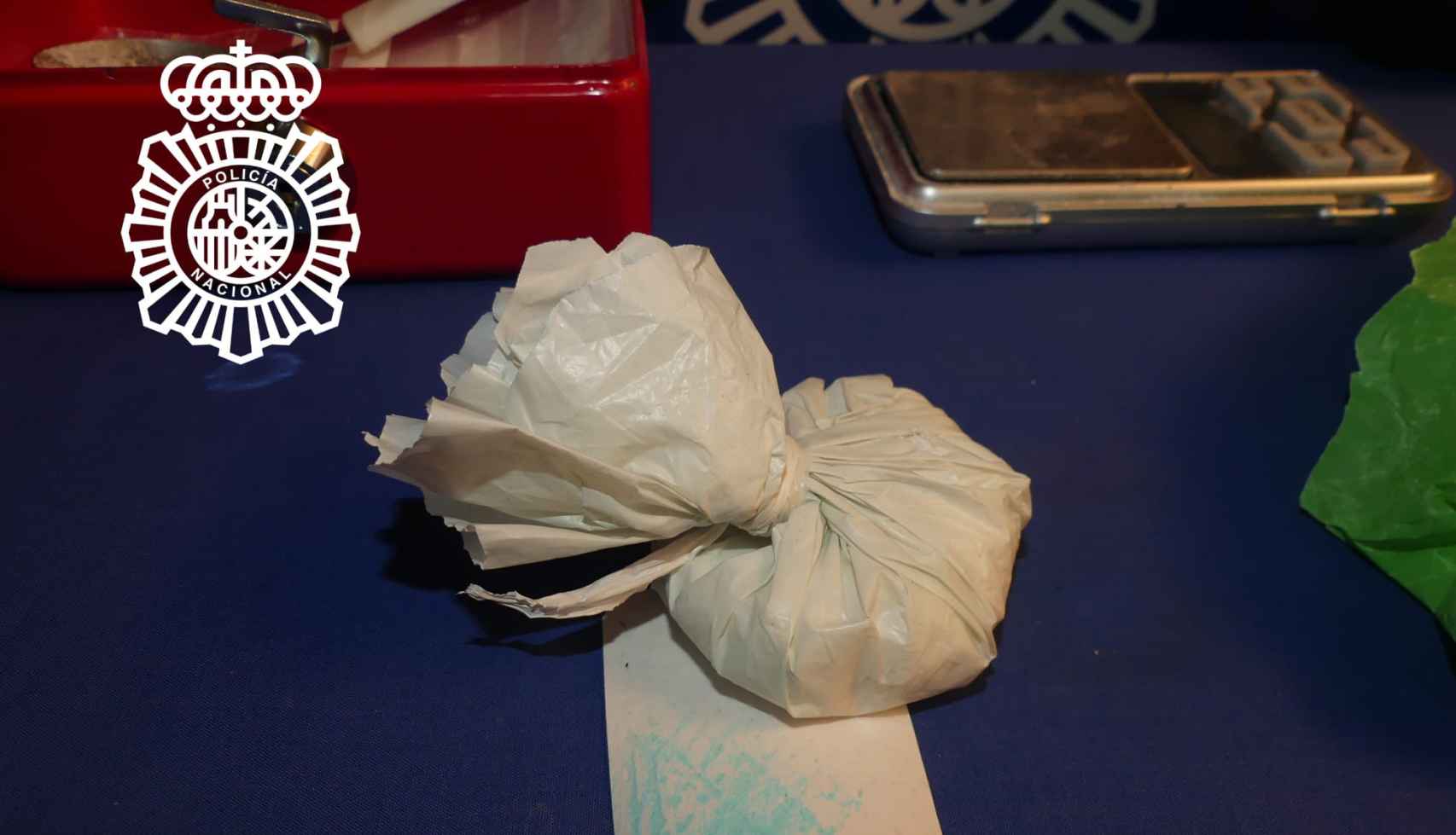 Cocaína interceptada al detenido por la Policía Nacional