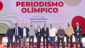 Asistentes de la mesa redonda de la prensa al II Congreso Internacional de Periodismo Olímpico.