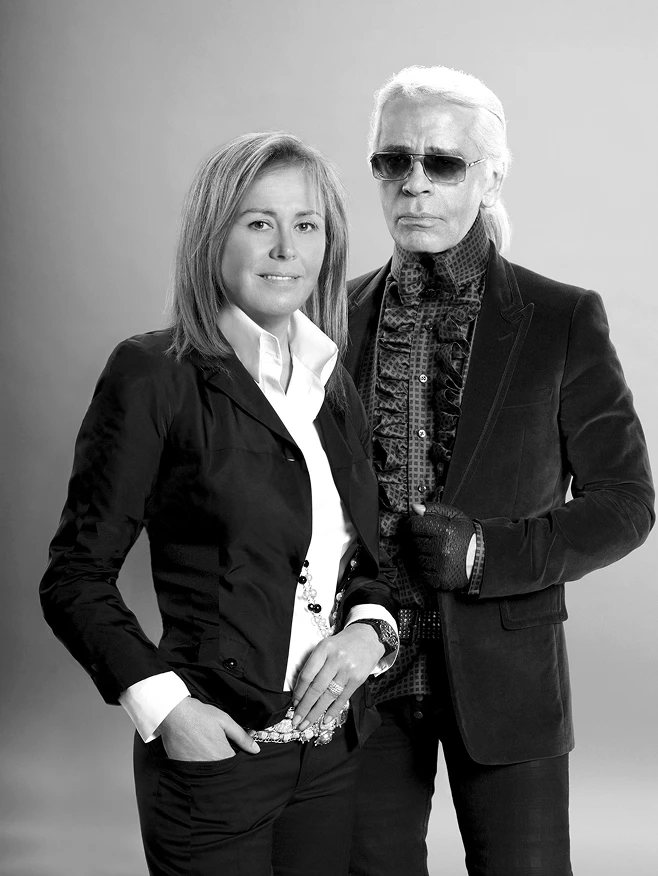 Rosa Clará con Karl Lagerfeld