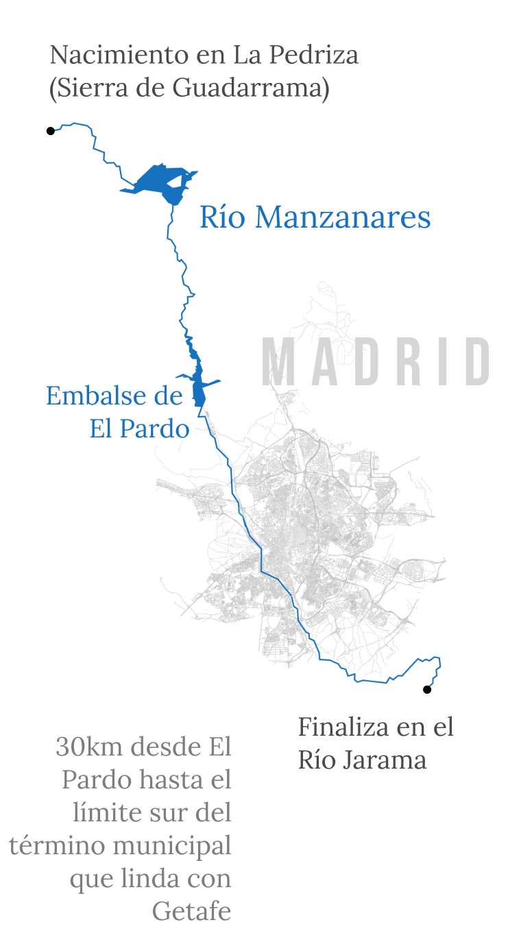 mapa del río manzanares de madrid
