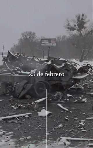 Ciudad de Járkov bombardeada por Rusia