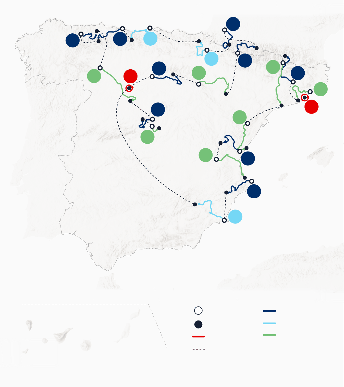 Mapa de la vuelta a España 2023
