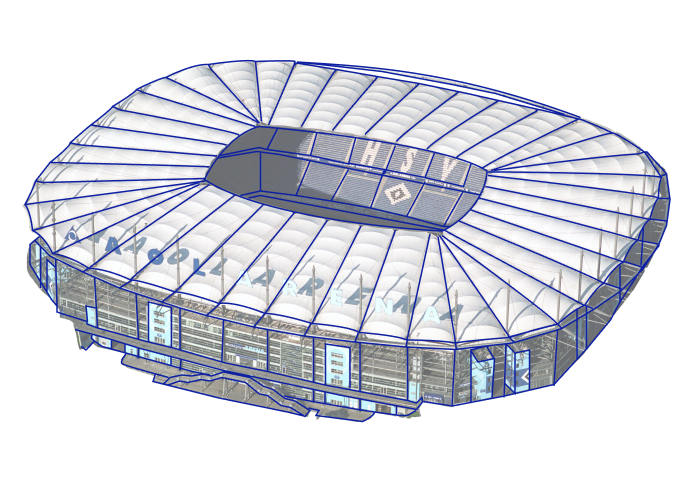 Imagen del Estadio Volkspark de Hamburgo, donde se juega la Eurocopa 2024